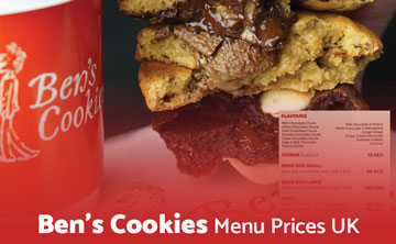 Ben's Cookies Menu