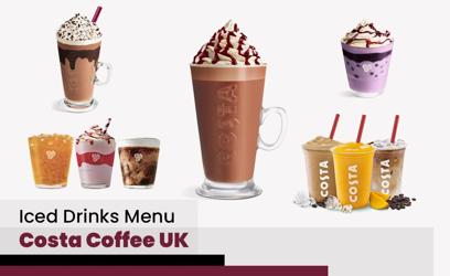 Costa Coffee Iced Drinks Menu Price UK