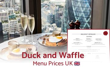 Duck and Waffle UK Menu Price