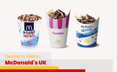 McDonald's Desserts Menu Price UK