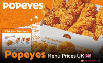 Popeyes Menu Prices in UK March 2025