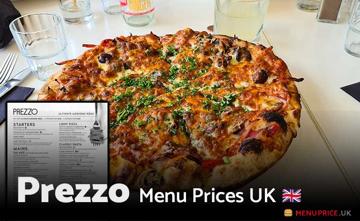 Prezzo UK Menu Price