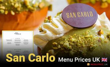 San Carlo UK Menu Price