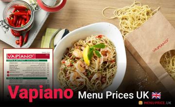 Vapiano UK Menu Price