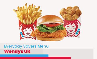 Wendys Everyday Savers Menu Price UK