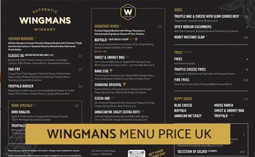 Wingmans Menu